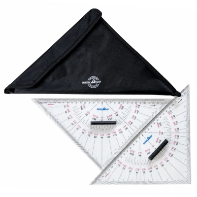 Trójkąty Nawigacyjne ZESTAW 2szt NAUTICAL TRIANGLE 32 cm Ekierka nawigacyjna + Pokrowiec