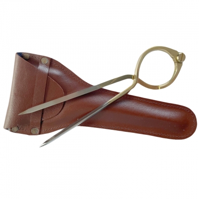Przenośnik nawigacyjny jednoręczny z etui z naturalnej skóry, cyrkiel nawigacyjny  20 cm