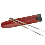 Przenośnik nawigacyjny prosty z etui z naturalnej skóry, cyrkiel nawigacyjny 20 cm