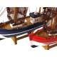 Kuter rybacki model drewniany fishing boat 25 x 4 x 20 cm czerwony