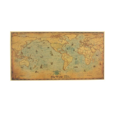 Obraz Mapa Świata Żaglowce retro 