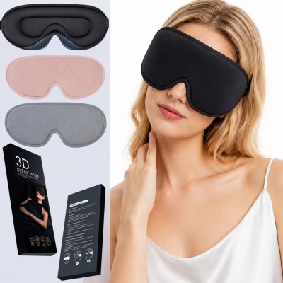 Opaska na oczy maska 3D do spania pianka memory szara