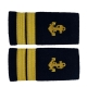 Naramienniki Drugi Oficer PAGONY 2nd OFFICER Epolety ręcznie haftowane miękkie pochewki 2 paski i kotwica