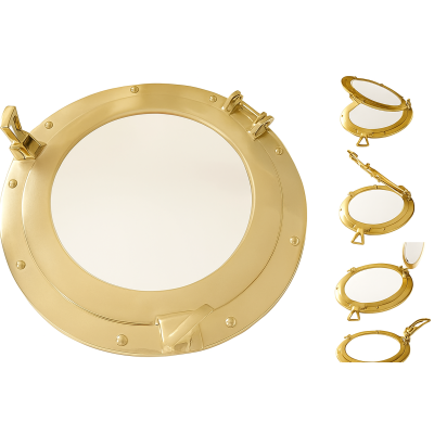 BULAJ Lustro mosiądz polerowany - ILUMINATOR port hole mirror  38 cm