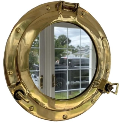 BULAJ Lustro mosiądz polerowany - ILUMINATOR port hole mirror  38 cm