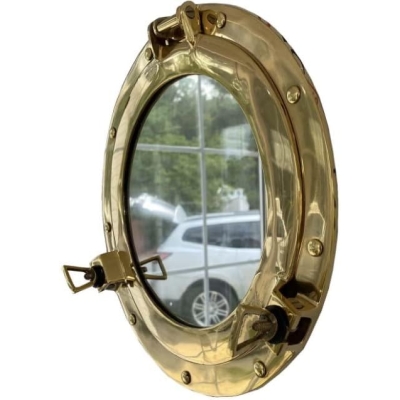 BULAJ Lustro mosiądz polerowany - ILUMINATOR port hole mirror  38 cm