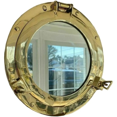 BULAJ Lustro mosiądz polerowany - ILUMINATOR port hole mirror  38 cm