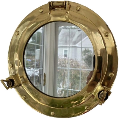 BULAJ Lustro mosiądz polerowany - ILUMINATOR port hole mirror  38 cm
