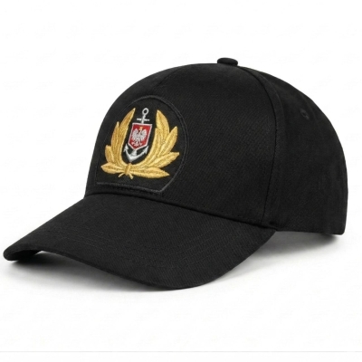 CZAPKA Oficerska Marynarka Handlowa,, czapka żeglarska, bejsbolówka, baseball cap CZARNA