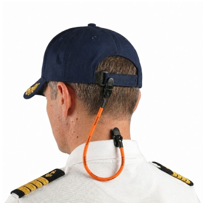 Smycz do czapki zabezpieczenie KLIPS hat retainer cap leash elastyczna pomarańczowa