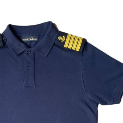 Koszulka mundurowa polo z pagonami bawełna 100% T-shirt GRANATOWA 2XL