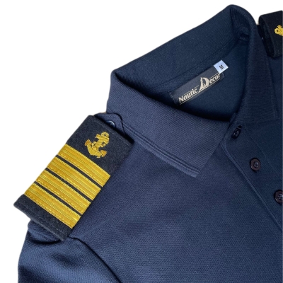 Koszulka mundurowa polo z pagonami T-shirt  GRANATOWA 2XL