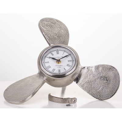 Śruba okrętowa srebrny zegar 33 cm